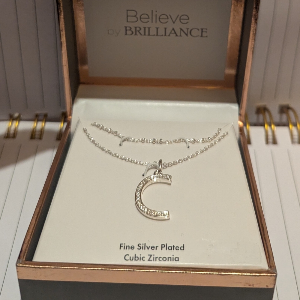 Believe by Brilliance Silver Initial Necklace